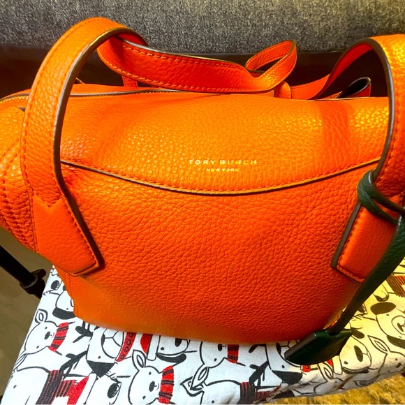 ⚡️ PRICE DROP Rare Tory Burch– genuine satchel canyon orange leather handbag - Picture 5 of 9